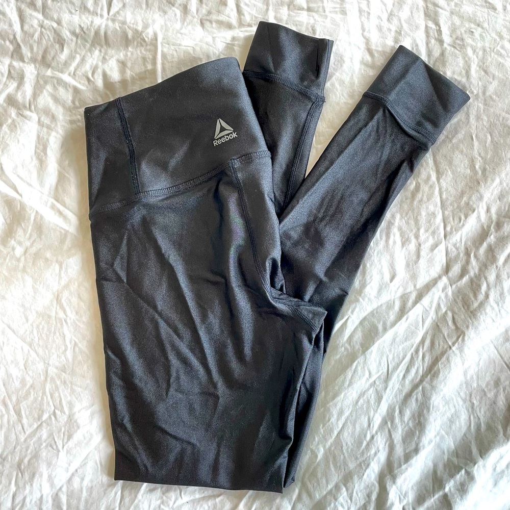 Reebok Lux high-waisted shiny black leggings - XS